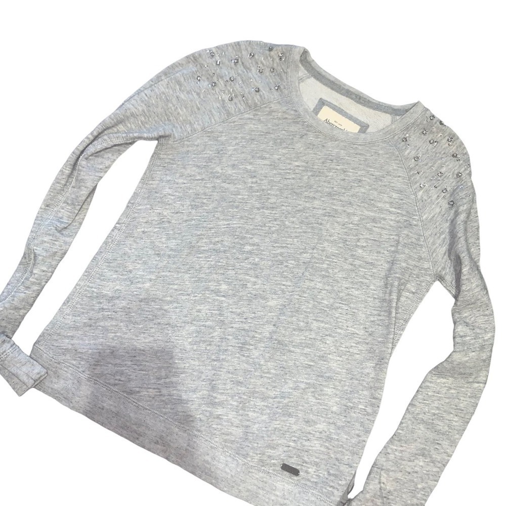 Abercrombie and Fitch grey embellished sweater bedazzled casual winter party